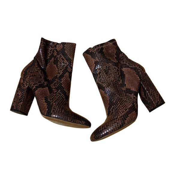 Aldo Womens Snakeskin Pattern Ankle Boots Sz 6.5 Browns - Picture 2 of 6
